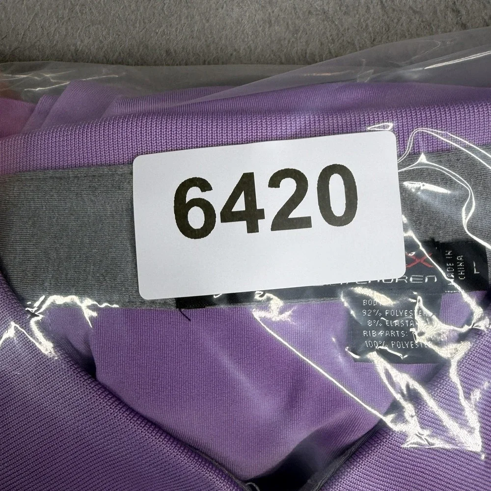 RLX‎ Ralph Lauren Polo Shirt Mens Large Purple Performance Golf Top Stretch